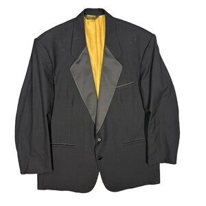 Bud Gowan Tuxedo Jacket Loro Piana Wool Fabric USA Made Black 46R